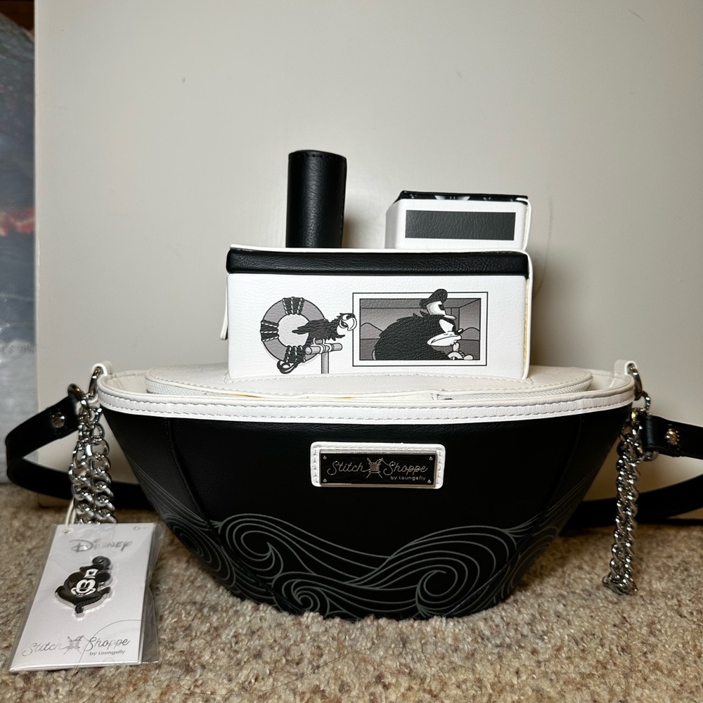 Loungefly Limited Edition D23 Steamboat Willie Crossbody Bag